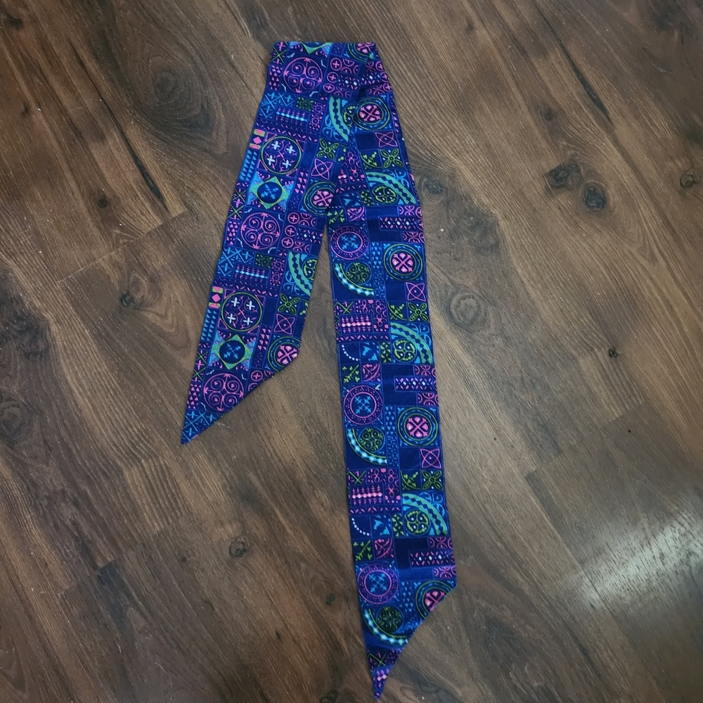 Vintage Bohemian Blue and Purple Scarf